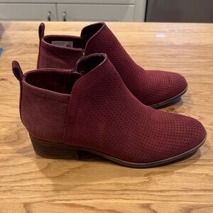 Toms Maroon Ankle Booties